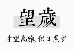 望岁名字的寓意及含义