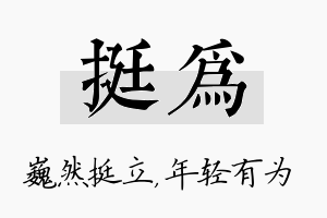 挺为名字的寓意及含义