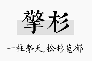 擎杉名字的寓意及含义