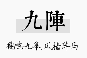 九阵名字的寓意及含义