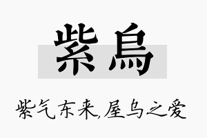 紫乌名字的寓意及含义