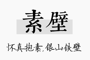 素壁名字的寓意及含义