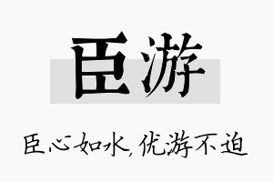 臣游名字的寓意及含义