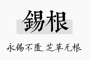 锡根名字的寓意及含义