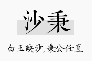 沙秉名字的寓意及含义