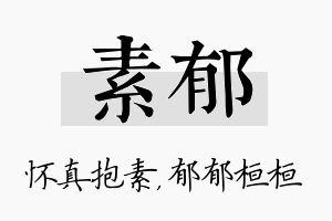 素郁名字的寓意及含义