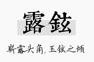 露铉名字的寓意及含义