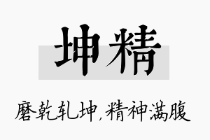 坤精名字的寓意及含义