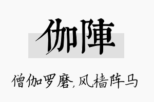 伽阵名字的寓意及含义