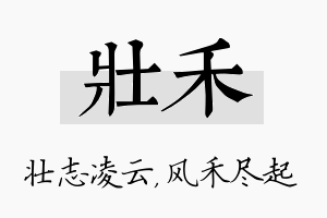 壮禾名字的寓意及含义