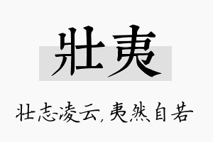 壮夷名字的寓意及含义