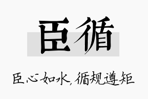 臣循名字的寓意及含义