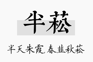 半菘名字的寓意及含义