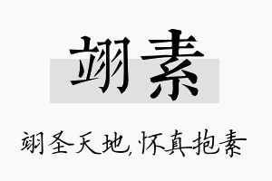 翊素名字的寓意及含义