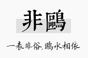 非鸥名字的寓意及含义