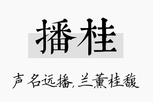 播桂名字的寓意及含义