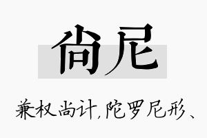 尚尼名字的寓意及含义