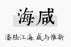 海咸名字的寓意及含义