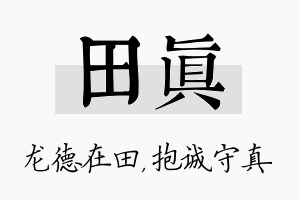 田真名字的寓意及含义