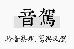 音驾名字的寓意及含义