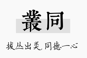 丛同名字的寓意及含义