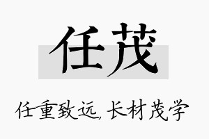 任茂名字的寓意及含义