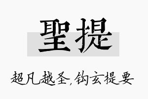 圣提名字的寓意及含义