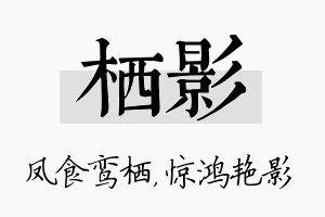 栖影名字的寓意及含义