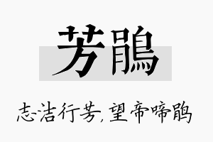 芳鹃名字的寓意及含义