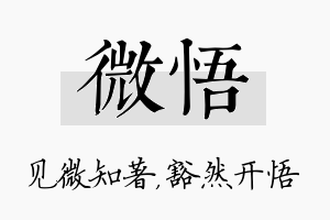 微悟名字的寓意及含义