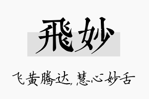 飞妙名字的寓意及含义