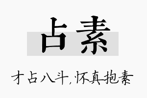 占素名字的寓意及含义