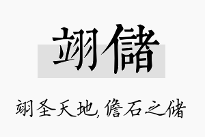 翊储名字的寓意及含义