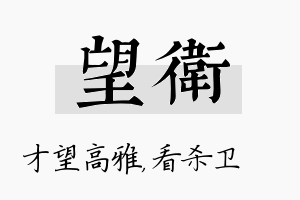 望卫名字的寓意及含义