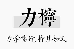 力柠名字的寓意及含义