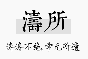 涛所名字的寓意及含义