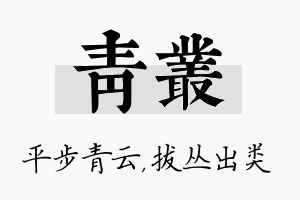 青丛名字的寓意及含义