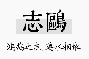 志鸥名字的寓意及含义