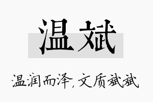 温斌名字的寓意及含义