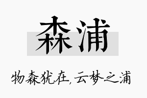 森浦名字的寓意及含义