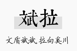 斌拉名字的寓意及含义