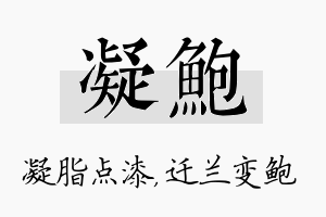 凝鲍名字的寓意及含义