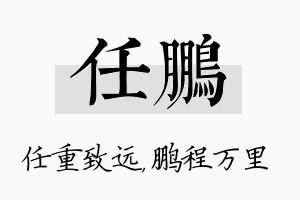 任鹏名字的寓意及含义