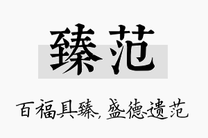 臻范名字的寓意及含义