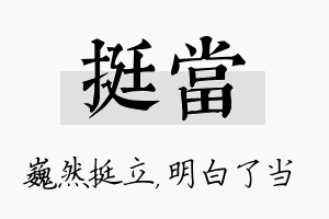 挺当名字的寓意及含义