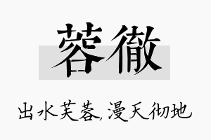 蓉彻名字的寓意及含义