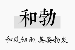 和勃名字的寓意及含义