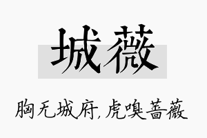 城薇名字的寓意及含义