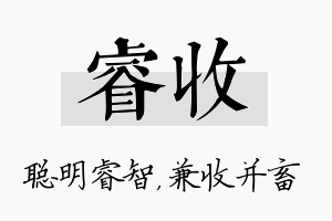 睿收名字的寓意及含义