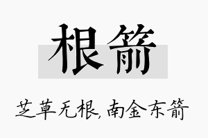 根箭名字的寓意及含义